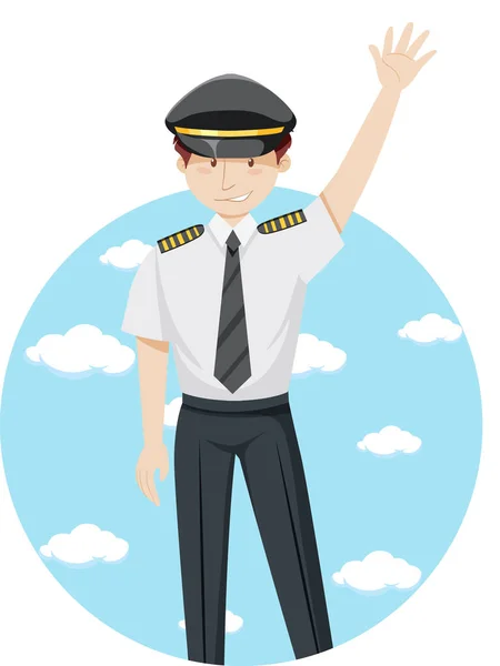Happy Pilote Voyage Illustration Thème Vacances — Image vectorielle