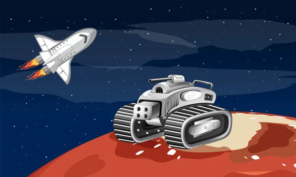 Rocket Space Illustration — Stock Vector