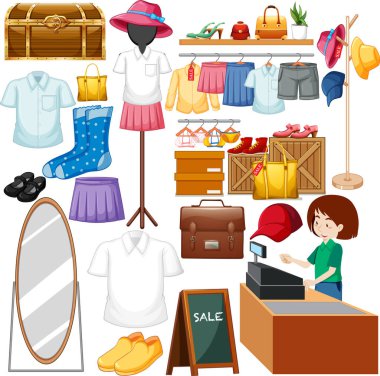 Beyaz arkaplan resimlerinde farklı bir kumaş seti