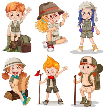 Farklı eylemlerde bulunan bir grup genç.