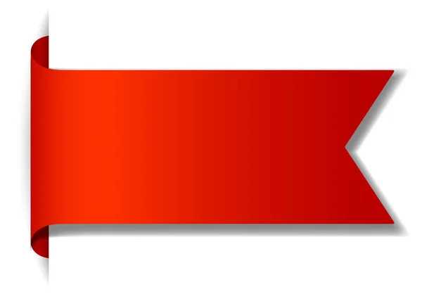 Disegno Banner Rosso Sfondo Bianco Illustrazione — Vettoriale Stock