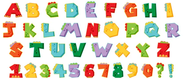Font Design English Alphabets Numbers Illustration — Stock Vector