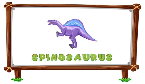 Rámeček Šablona Dinosaury Text Spinosaurus Design Uvnitř Ilustrace — Stockový vektor