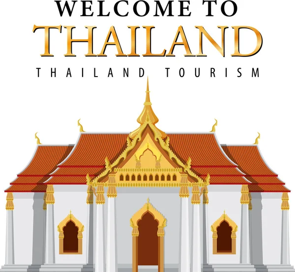 Thaïlande Attraction Touristique Emblématique Illustration Fond — Image vectorielle