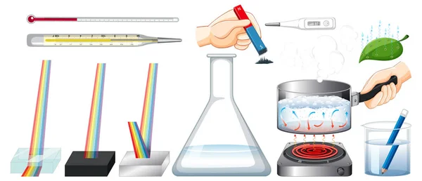 Set Equipment Needed Science Experiment Illustration — Stock Vector