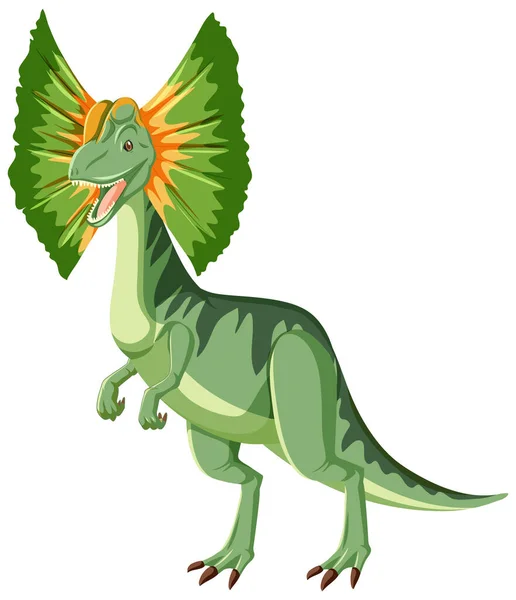 Dinosaur Dilophosaurus White Background Illustration — Stock Vector
