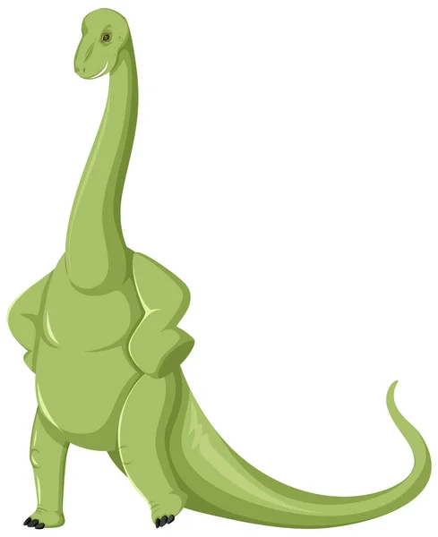 Ein Dinosaurier Brontosaurus Auf Weißem Hintergrund — Stockvektor