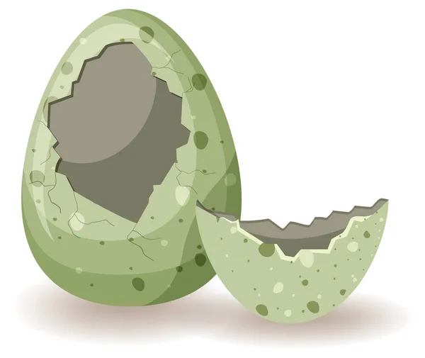 Ραγισμένα Αυγά Λευκό Φόντο Εικονογράφηση — Διανυσματικό Αρχείο