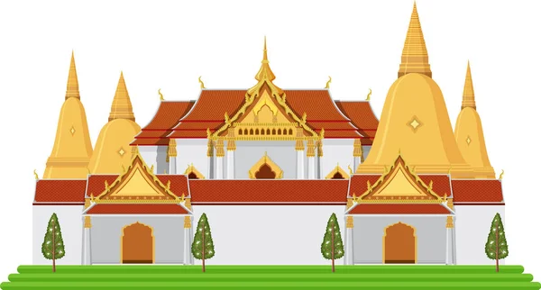 Thajsko Ikonické Turistiky Atrakcí Pozadí Ilustrace — Stockový vektor