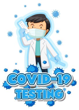 Antijen test kiti illüstrasyonu ile Covid 19 testi
