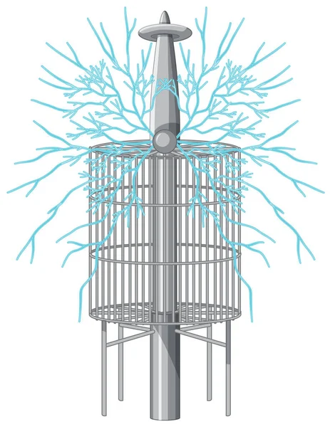 Concepto Inventor Nikola Tesla Con Ilustración Bobina Tesla — Vector de stock