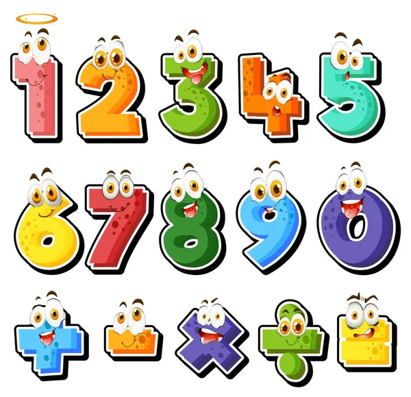 Counting Number Math Symbols Illustration — Stock Vector