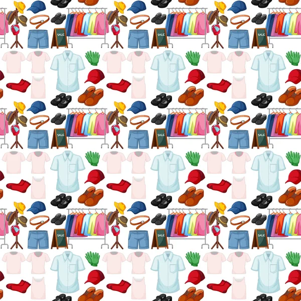 Conception Fond Sans Couture Avec Thème Tissu Sur Fond Blanc — Image vectorielle
