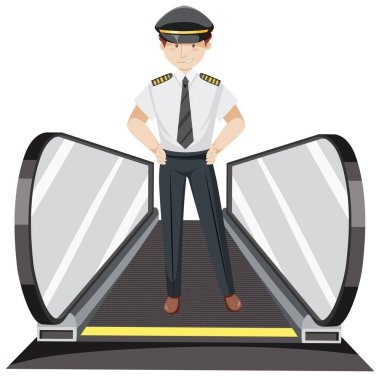 Hareket halindeki bir çizimin üzerinde duran bir pilot