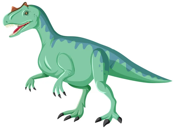 Allosaurus Dinosaur Білому Тлі Ілюстрація — стоковий вектор