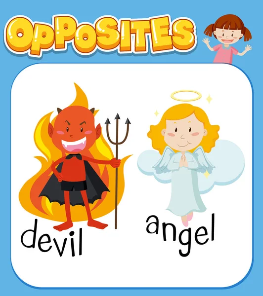 Mots Opposés Pour Diable Ange Illustration — Image vectorielle