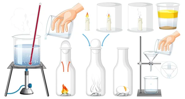 Vědecký Experiment Teplotou Vody — Stockový vektor