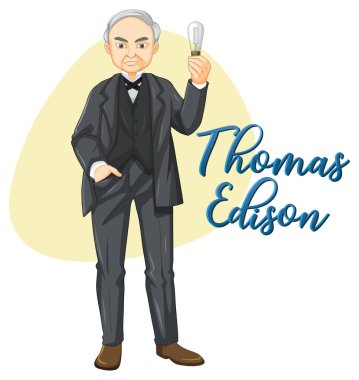 Thomas Edison çizgi film karakteri çizimi