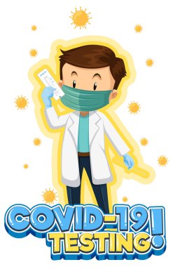 Antijen test kiti illüstrasyonu ile Covid 19 testi