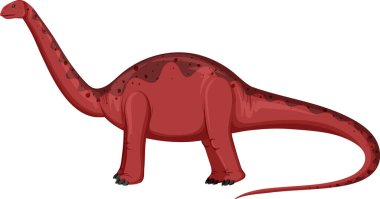 Beyaz arkaplan çiziminde Aptosaurus dinozoru
