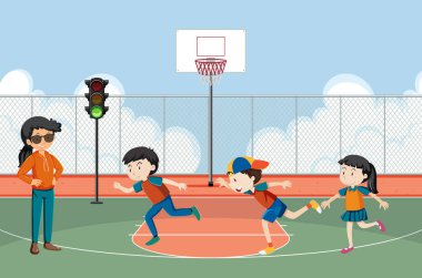 Okul gezisindeki çocuklar.