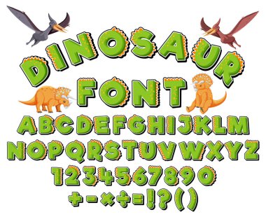 İngilizce alfabe ve numaralar illüstrasyon için yazı tipi tasarım