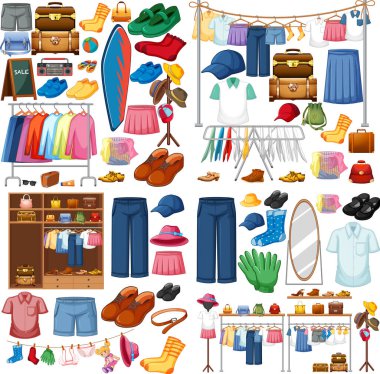 Beyaz arkaplan resimlerinde farklı bir kumaş seti