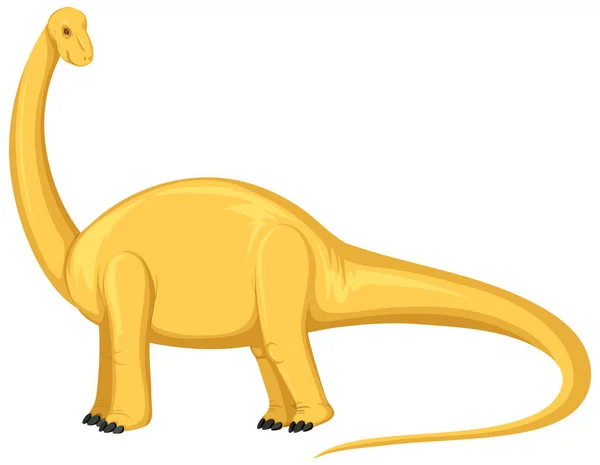 Dinosaur Brontosaurus White Background Illustration — Stock Vector