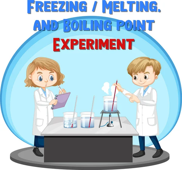 融点と沸点の実験図を凍結 — ストックベクタ