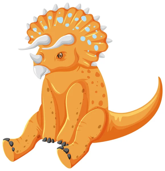 Dinosaur Triceratops White Background Illustration — Stock Vector