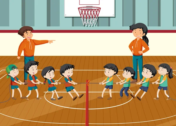 Çocuklar savaş oyunu illüstrasyonu oynuyorlar