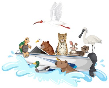 Teknede bir sürü hayvan var.