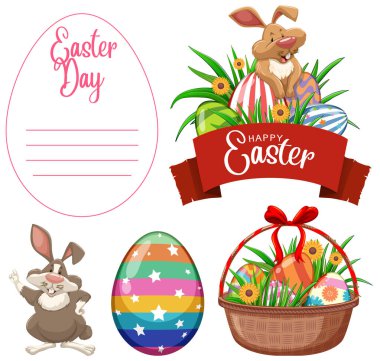 Tavşan ve yumurta resimli Paskalya teması