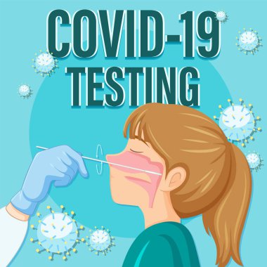 Antijen test kiti illüstrasyonu ile Covid 19 testi