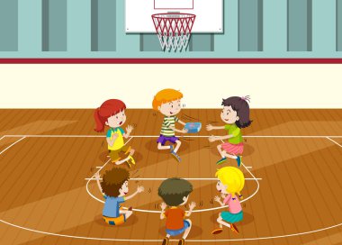 Okul gezisindeki çocuklar.