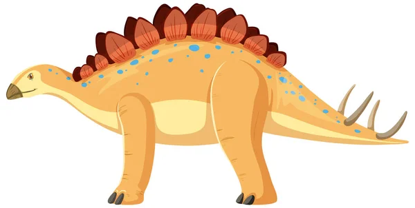 Stegosaurus Dinosaur White Background Illustration — Stock Vector