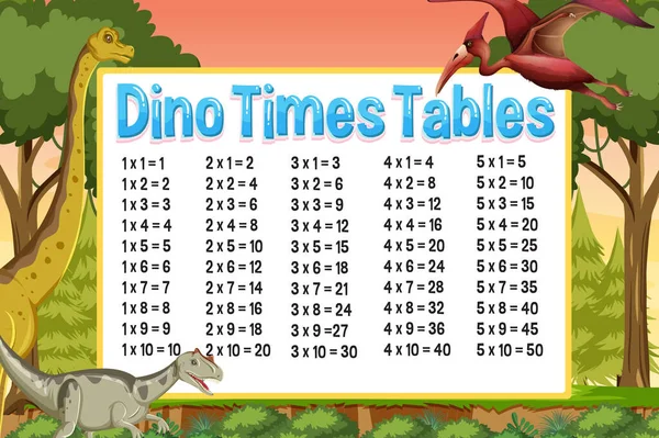 Таблица Времени Иллюстрации Темы Динозавров — стоковый вектор