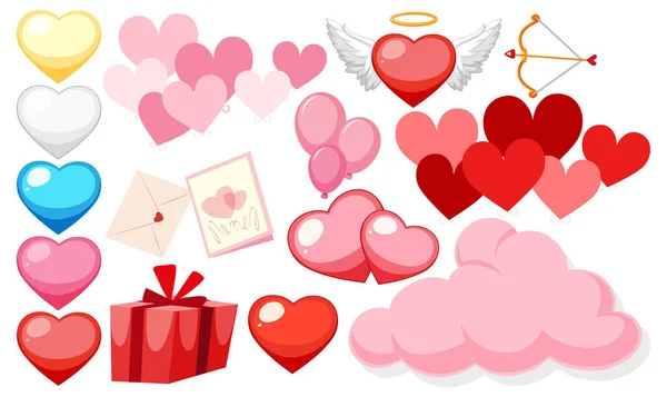 Valentine Theme Many Hearts Illustration — Stock Vector