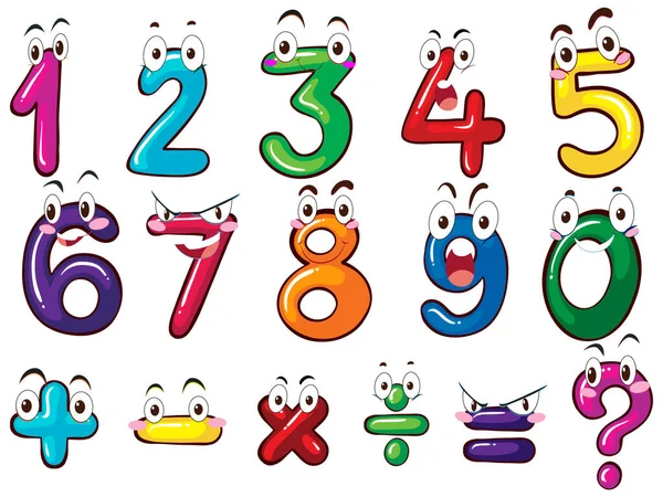 Räkna Nummer Till Och Matematik Symboler Illustration — Stock vektor