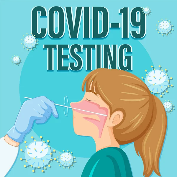 Covid Testning Med Illustration Antigentest — Stock vektor