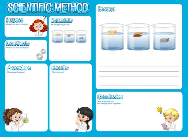 Wetenschap Experiment Log Werkblad Illustratie — Stockvector