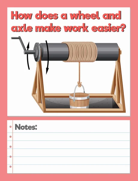 Wetenschap Experiment Log Werkblad Van Wiel Maken Werk Illustratie — Stockvector