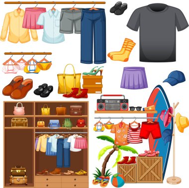 Beyaz arkaplan resimlerinde farklı bir kumaş seti