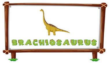 Resim içinde dinozorlar ve metin brachiosaurus tasarımı ile çerçeve şablonu