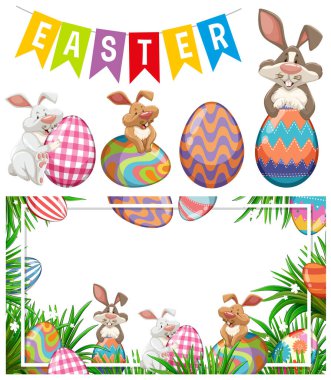 Tavşan ve yumurta resimli Paskalya teması