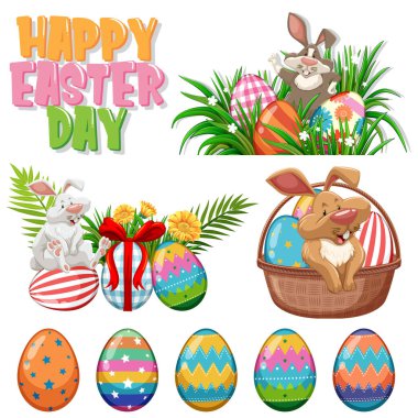 Tavşan ve yumurta resimli Paskalya teması