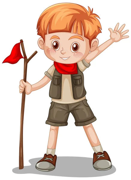 Una Ilustración Boy Scout Feliz — Archivo Imágenes Vectoriales
