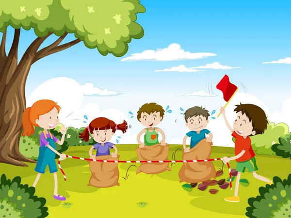 Kids Doing Physical Activity Illustration — Stock Vector