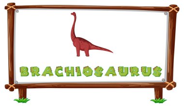 Resim içinde dinozorlar ve metin brachiosaurus tasarımı ile çerçeve şablonu