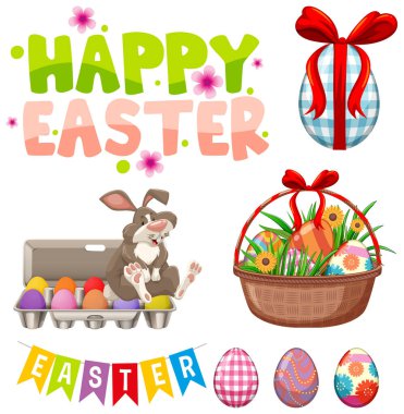 Tavşan ve yumurta resimli Paskalya teması